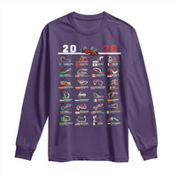 2026 Car Racing Circuit Long Sleeve Shirt International Race Track Schedule Graphic with Flags - Wonder Print Shop