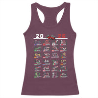 2026 Car Racing Circuit Racerback Tank Top International Race Track Schedule Graphic with Flags - Wonder Print Shop