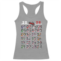 2026 Car Racing Circuit Racerback Tank Top International Race Track Schedule Graphic with Flags - Wonder Print Shop