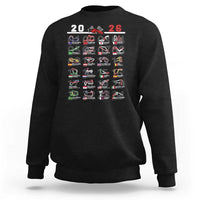 2026 Car Racing Circuit Sweatshirt International Race Track Schedule Graphic with Flags - Wonder Print Shop