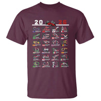 2026 Car Racing Circuit T Shirt International Race Track Schedule Graphic with Flags - Wonder Print Shop