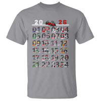 2026 Car Racing Circuit T Shirt International Race Track Schedule Graphic with Flags - Wonder Print Shop