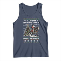 Funny Western Christmas Cowboy Santa Tank Top All I Want for Christmas Is Biscuits and Ho Ho Ho - Wonder Print Shop