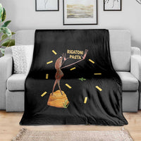 Funny Rigatoni Pasta Marcus The Worm Throw Blanket Dramatic Pasta Lover Foodie Meme - Wonder Print Shop