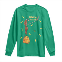 Funny Rigatoni Pasta Marcus The Worm Long Sleeve Shirt Dramatic Pasta Lover Foodie Meme - Wonder Print Shop