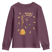 Funny Rigatoni Pasta Marcus The Worm Youth Sweatshirt Dramatic Pasta Lover Foodie Meme - Wonder Print Shop