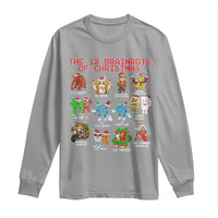 The 12 Brainrots of Christmas Long Sleeve Shirt Funny Cursed Meme Holiday Gag Gift - Wonder Print Shop