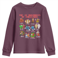 The 12 Brainrots of Christmas Youth Sweatshirt Funny Cursed Meme Holiday Gag Gift - Wonder Print Shop