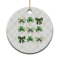 St Patricks Day Coquette Bow Ceramic Ornament Lucky Shamrock Aesthetic - Wonder Print Shop