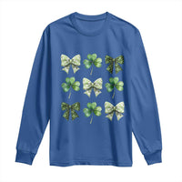 St Patricks Day Coquette Bow Long Sleeve Shirt Lucky Shamrock Aesthetic