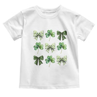 St Patricks Day Coquette Bow Toddler T Shirt Lucky Shamrock Aesthetic