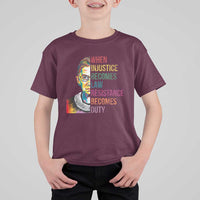 RBG Quote T Shirt For Kid When Injustice Becomes Law Resistance Becomes Duty
