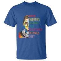 RBG Quote T Shirt When Injustice Becomes Law Resistance Becomes Duty
