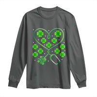 Funny Nurse St Patricks Day Long Sleeve Shirt Nursing Stethoscope Green Clover Shamrock