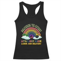 Funny Labor and Delivery St Patricks Day Racerback Tank Top Delivering The Cutiest Little Lucky Charm