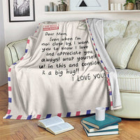 Airmail Letter Dear Mom Throw Blanket Long Distance Hug Meaningful Mother's Day