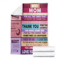 Best Mom Ever Maroon Throw Blanket To My Mom Meaningful Gift for Mother's Day