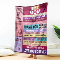 Best Mom Ever Maroon Throw Blanket To My Mom Meaningful Gift for Mother's Day