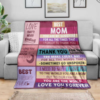Best Mom Ever Maroon Throw Blanket To My Mom Meaningful Gift for Mother's Day