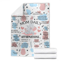 Mom Daily Affirmations Throw Blanket Cute Elephant Inspirational Motherhood Gift Mother's Day