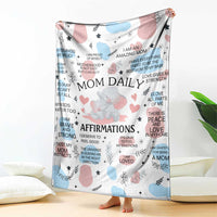 Mom Daily Affirmations Throw Blanket Cute Elephant Inspirational Motherhood Gift Mother's Day