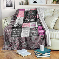Happy Birthday Quilt Printing Throw Blanket Love Messages Inspirational Birthday Gift for Girls Women