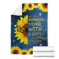 Inspirational Sunflower Galaxy Throw Blanket Sunshine Mixed With A Little Hurricane Funny