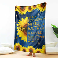 Inspirational Sunflower Galaxy Throw Blanket Sunshine Mixed With A Little Hurricane Funny