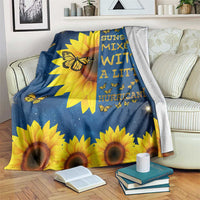 Inspirational Sunflower Galaxy Throw Blanket Sunshine Mixed With A Little Hurricane Funny