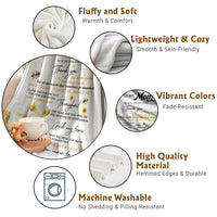 To My Mom Sunflower and Bee Throw Blanket Thank You For All The Special Things Love Message Botanical Gift for Mother's Day