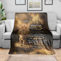 To My Son Lion Throw Blanket Heartfelt Love Motivation Encouragement Gift from Mom Dad