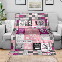 Cute Cat Mom Throw Blanket Funny Pet Mom Appreciation Cats Lover Gift