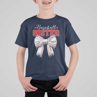 Baseball Sister T Shirt For Kid Soft Ball Game Day Dripping Ice Cream Coquette Bow