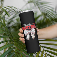 Baseball Sister Skinny Tumbler Soft Ball Game Day Dripping Ice Cream Coquette Bow