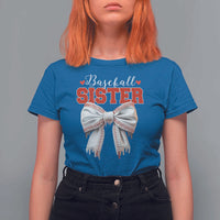 Baseball Sister T Shirt For Women Soft Ball Game Day Dripping Ice Cream Coquette Bow