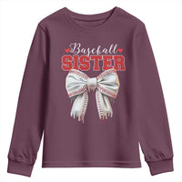 Baseball Sister Youth Sweatshirt Soft Ball Game Day Dripping Ice Cream Coquette Bow