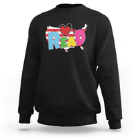 Read Lover America Map Sweatshirt National Reading Month Bookish Book Lovers