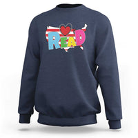 Read Lover America Map Sweatshirt National Reading Month Bookish Book Lovers