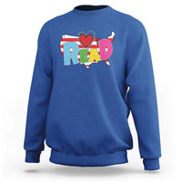 Read Lover America Map Sweatshirt National Reading Month Bookish Book Lovers