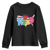 Read Lover America Map Youth Sweatshirt National Reading Month Bookish Book Lovers