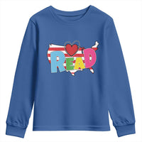 Read Lover America Map Youth Sweatshirt National Reading Month Bookish Book Lovers