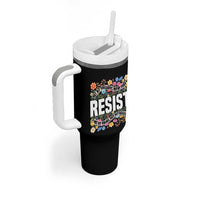 Floral Resist Tumbler With Handle Not My President Not My Voice Not My Values Not My Beliefs