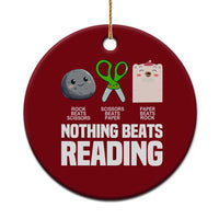 Nothing Beats Reading Ceramic Ornament Rock Paper Scissors Read Book Lovers - Wonder Print Shop