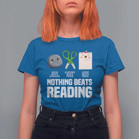 Nothing Beats Reading T Shirt For Women Rock Paper Scissors Read Book Lovers