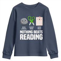 Nothing Beats Reading Youth Sweatshirt Rock Paper Scissors Read Book Lovers