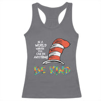 Autism Awareness Racerback Tank Top Why Fit In When You Were Born To Stand Out Cat In Hat