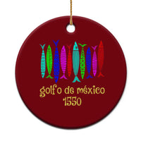 Gulf of Mexico Ceramic Ornament Golfo de México 1550 Retro Tuna - Wonder Print Shop