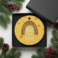 Wild About Reading Ceramic Ornament Teacher Student Back to School Retro Rainbow - Wonder Print Shop