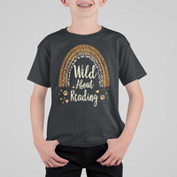 Wild About Reading T Shirt For Kid Teacher Student Back to School Retro Rainbow