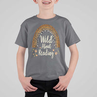 Wild About Reading T Shirt For Kid Teacher Student Back to School Retro Rainbow